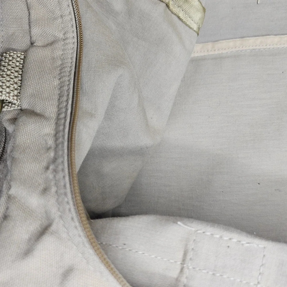 Vintage Eddie Bauer Edition Ford Duffle Bag Canvas SafariLeather Khaki Beige